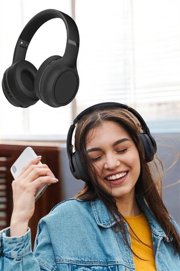 Kulak Üstü Kablosuz Bluetooth Kulaklık Gürültü Önleyici Uzun Şarj Süreli - Görsel 3