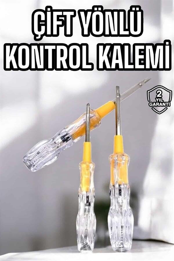 Çift Taraflı Elektrik Kontrol Kalemi Şeffaf Tornavida - Görsel 2
