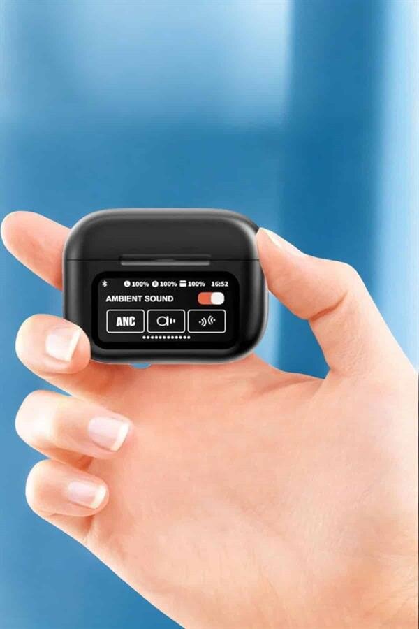Bluetooth Kulaklık Kablosuz Ekranlı ANC/ENC Destekli Dokunmatik - Görsel 5