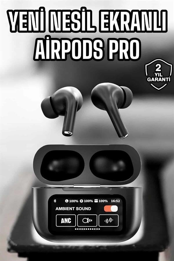 Kablosuz Bluetooth Kulaklık Ekranlı Uzun Şarj Süreli ANC Destekli - Görsel 2
