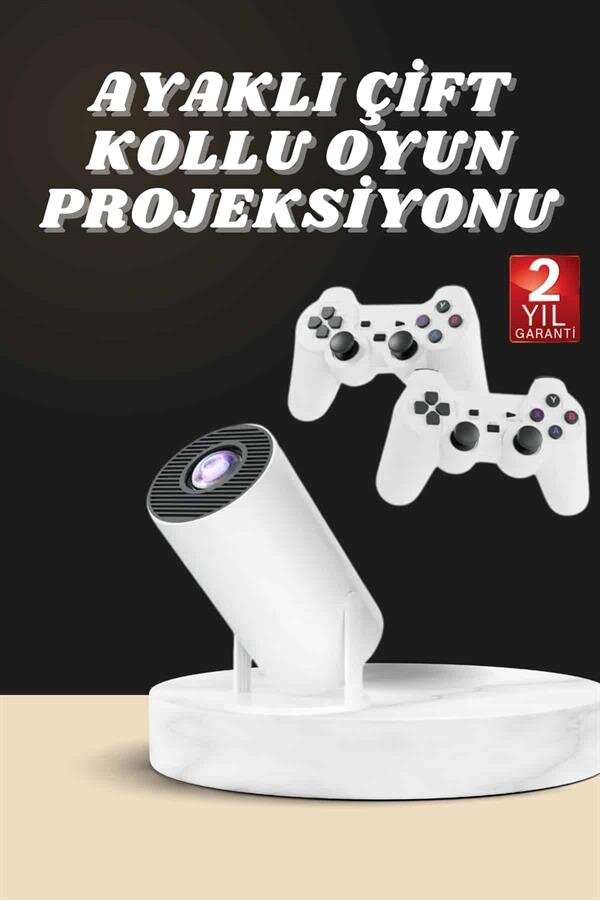 Projeksiyon Cihazı Video Oyun Konsolu Projektör Taşınabilir Ayaklı Çift Kollu 4K Çözünürlüklü - Görsel 2