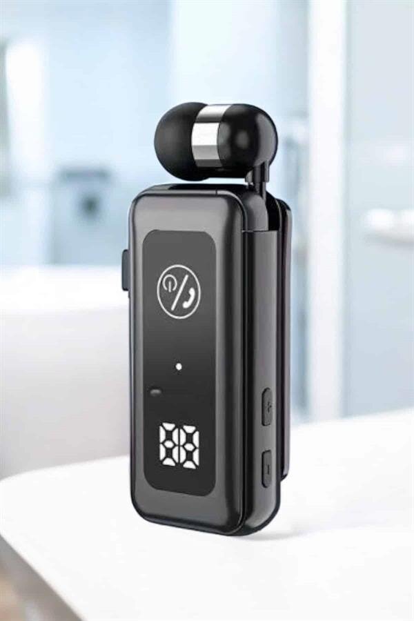Kablolu Makaralı Bluetooth Kulaklık Uzun Pil Ömrü Dijital Göstergeli - Görsel 3