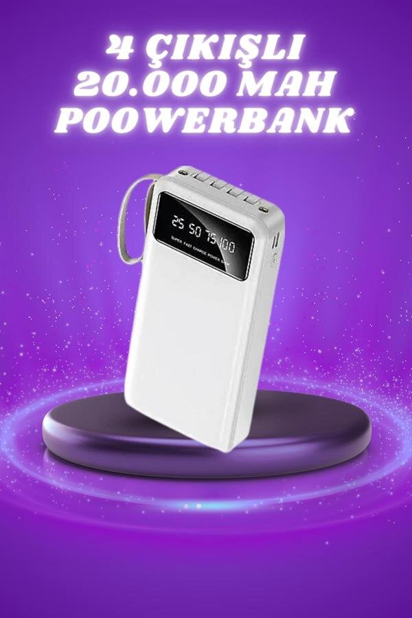 Powerbank Şarj Cihazı 4 Çıkışlı 20.000 MAH Powerbank Taşınabilir Çoklu Giriş - Görsel 2