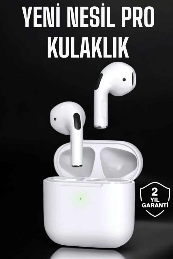 Beyaz Yeni Nesil Pro Bluetooth Kulaklık Yüksek Ses Kaliteli ANC Özelliği - Görsel 2