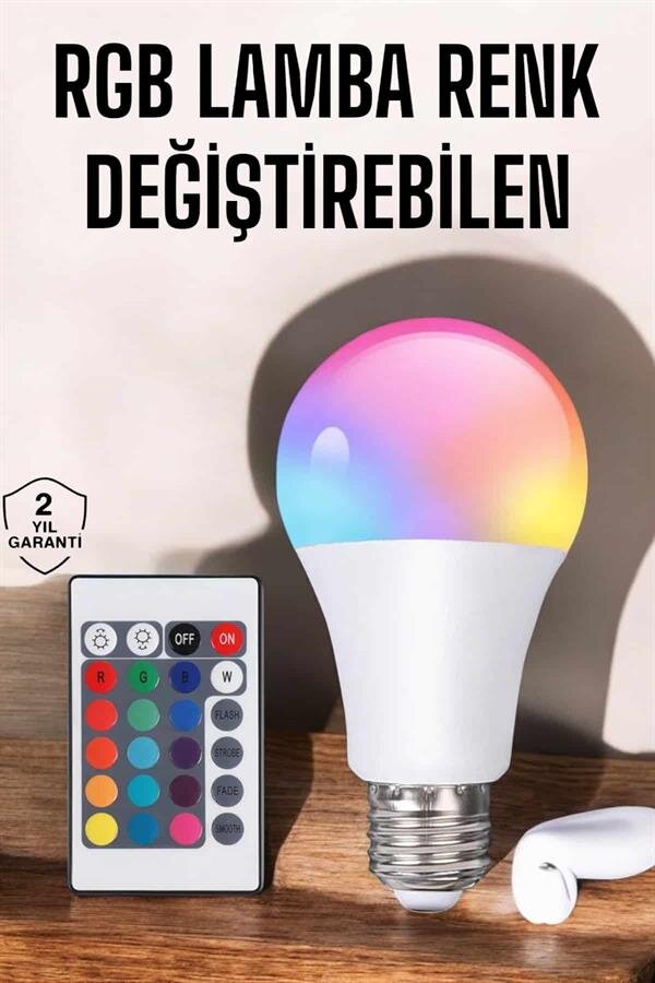 Led Ampul Enerji Dostu RGB Işıklı 100W Led Işık - Görsel 2