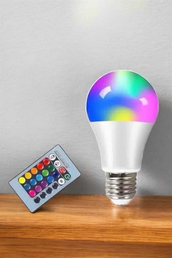 Led Ampul Enerji Dostu RGB Işıklı 100W Led Işık - Görsel 4