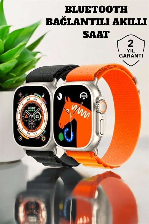 Bluetooth Bağlantılı 49MM Dokunmatik Akıllı Saat Sağlık ve Spor Takip Özellikli - Görsel 2