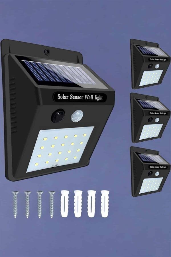 Solar Lamba Giriş Bahçe Yol Avlu Hareket Sensörlü Led Parlak Gece Su Geçirmez - Görsel 3