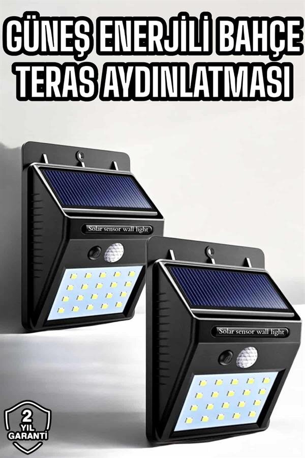 Solar Güneş Enerji Panelli Sensörlü Lamba Enerji Tasarruflu - Görsel 2