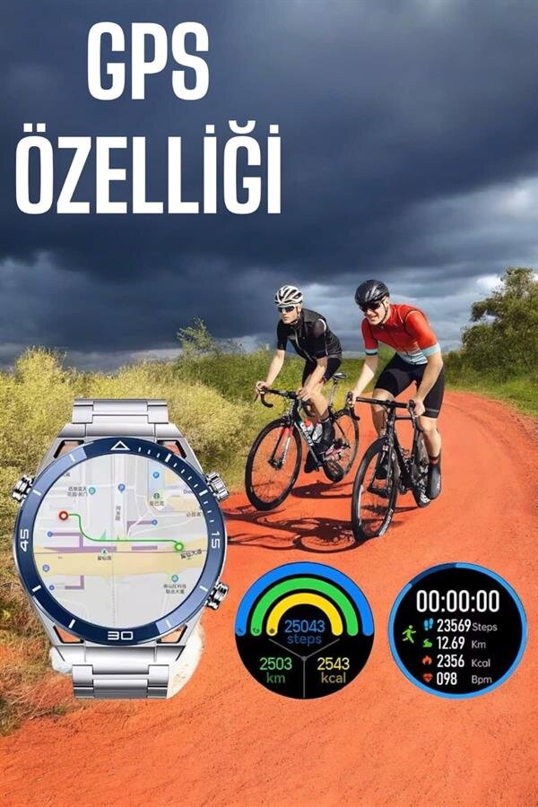 Akıllı Saat Yeni Nesil 2024 Model Metal Kordonlu Bluetooth Bağlantılı - Görsel 4