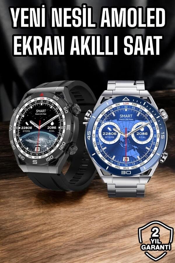 Akıllı Saat Yeni Nesil 2024 Model Metal Kordonlu Bluetooth Bağlantılı - Görsel 2