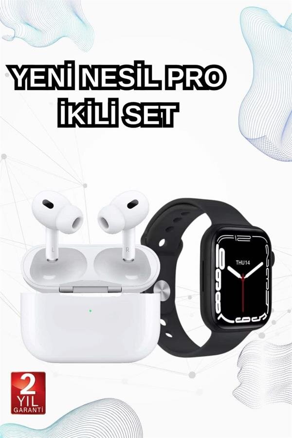 2025 Model Akıllı Saat ve Yeni Nesil Pro Bluetooth Kulaklık TWS Yüksek Ses Kaliteli - Görsel 2
