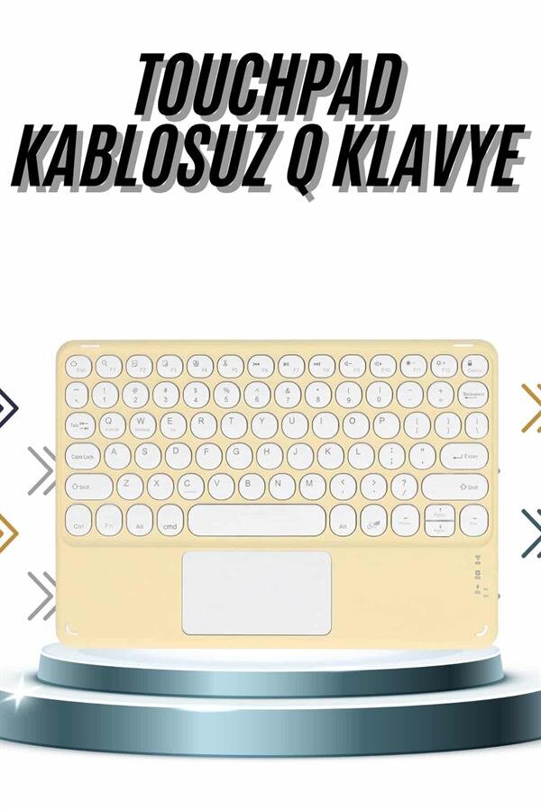 Android ve İOS Uyumlu Bluetooth Klavye Touchpad Slim Kablosuz Wifi Q Klavye - Görsel 2