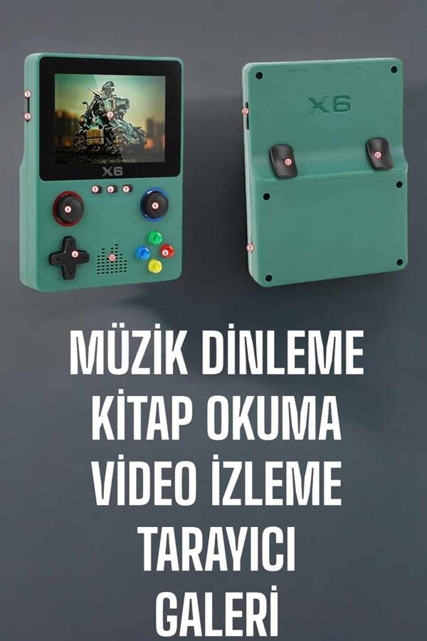 3.5 İnç Ekran 1000 Oyunlu Oyun Konsolu El Atarisi Miüzik Dinleme ve Kitap Okuma - Görsel 3