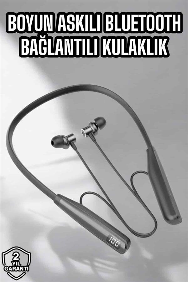 Boyun Bantlı Bluetooth Kulaklık Yüksek Ses Kaliteli 100 Saat Kulaklık - Görsel 2