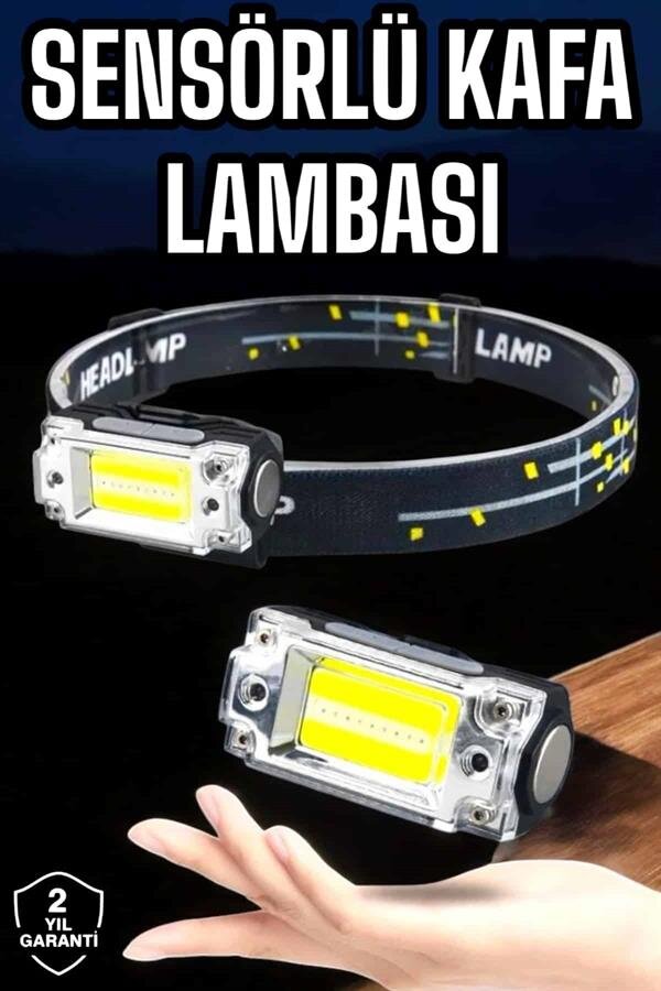 Kafa Lambası El Fenerli Kamp Lambası USB Şarjlı Esnek Lamba - Görsel 2