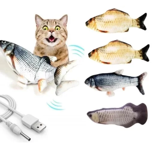 Hareketli Balık Kedi Oyuncağı Şarjlı - Görsel 2