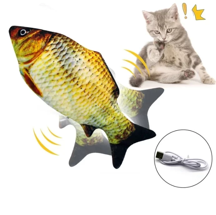 Hareketli Balık Kedi Oyuncağı Şarjlı - Görsel 3