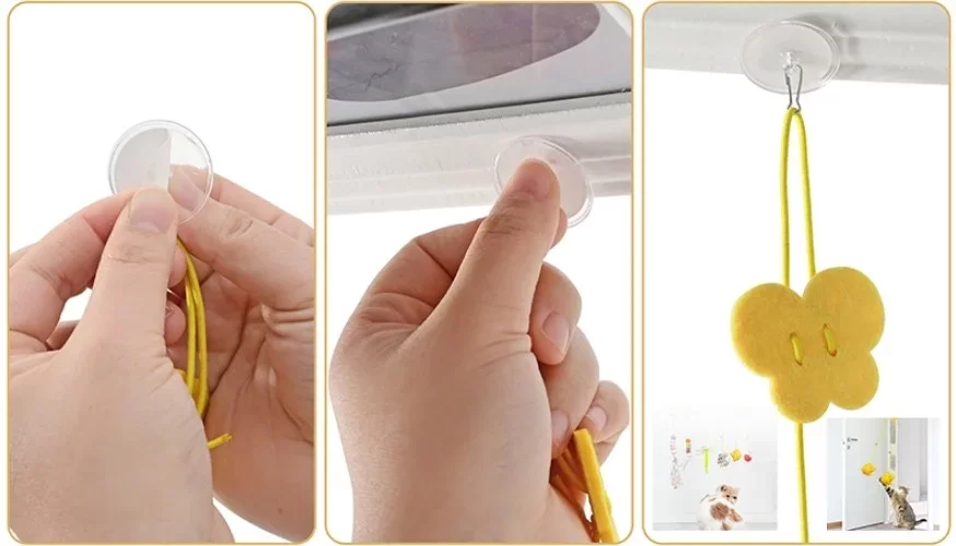 Elastik Yapışkanlı Kedi Oyun Oltası - Görsel 2