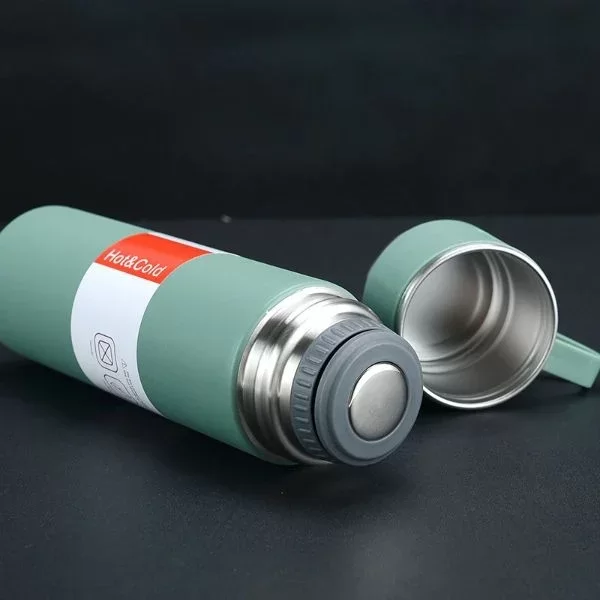 Paslanmaz Çelik Bardaklı Termos Seti 500 ML - Görsel 4