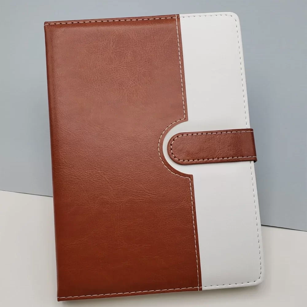 Tarihsiz Ajanda Defter Kahverengi Beyaz Renk - Görsel 2