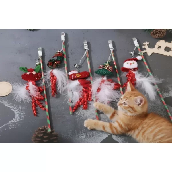 Yılbaşı Temalı Zilli Kedi Oyun Oltası