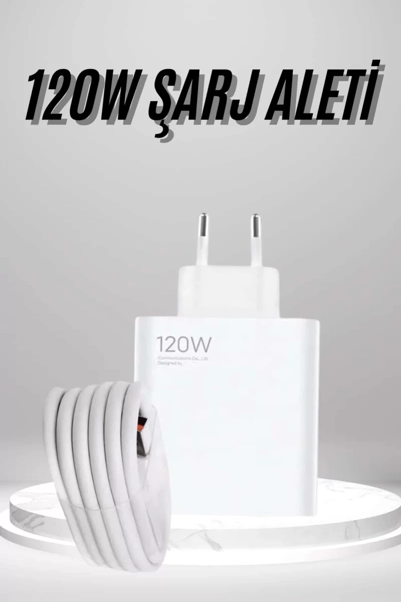 Type C Yüksek Hızlı Şarj Aleti Beyaz 120W Ultra Uzun Ömürlü
