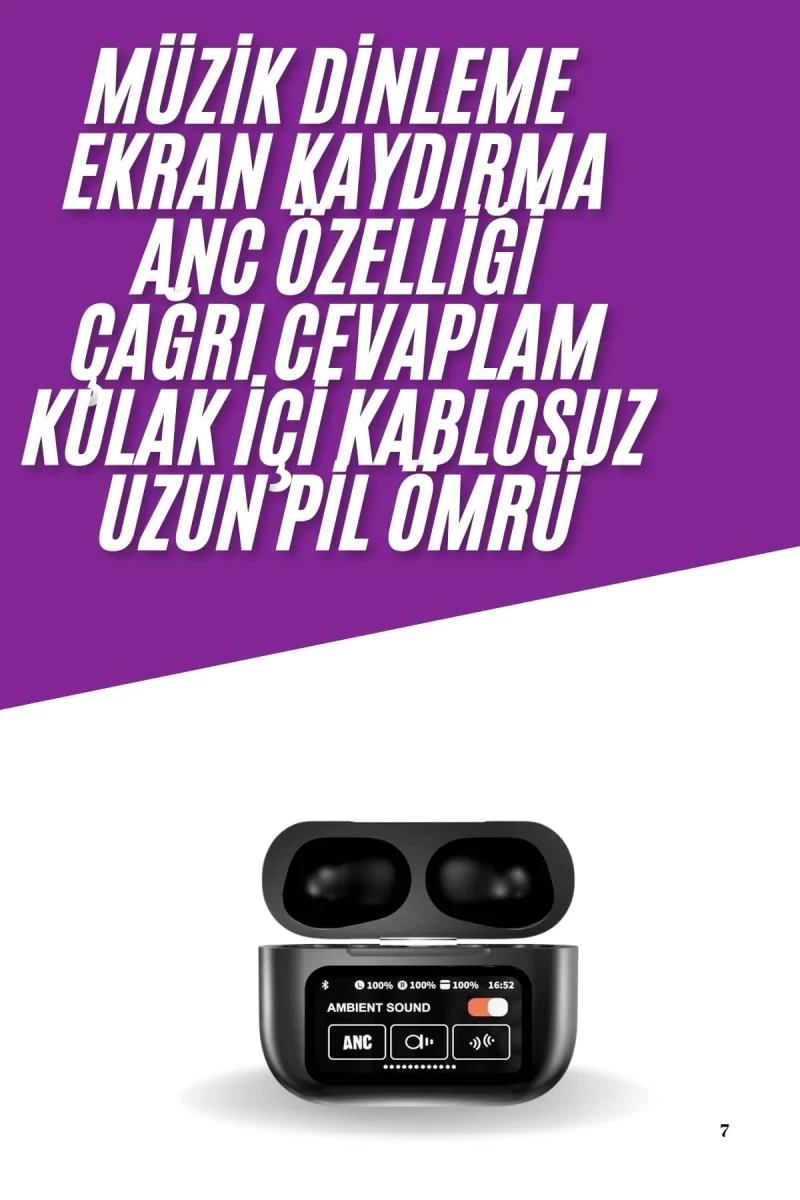 2025 Model Bluetooth Kulaklık Dokunmatik Ekran Yüksek Ses Kalitesi - Görsel 2