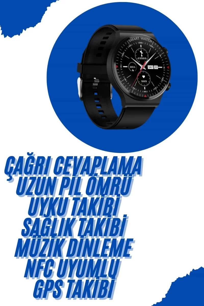 Akıllı Saat Yeni Nesil Üç Kordonlu Nabız Ölçer Çağrı Cevaplama - Görsel 2