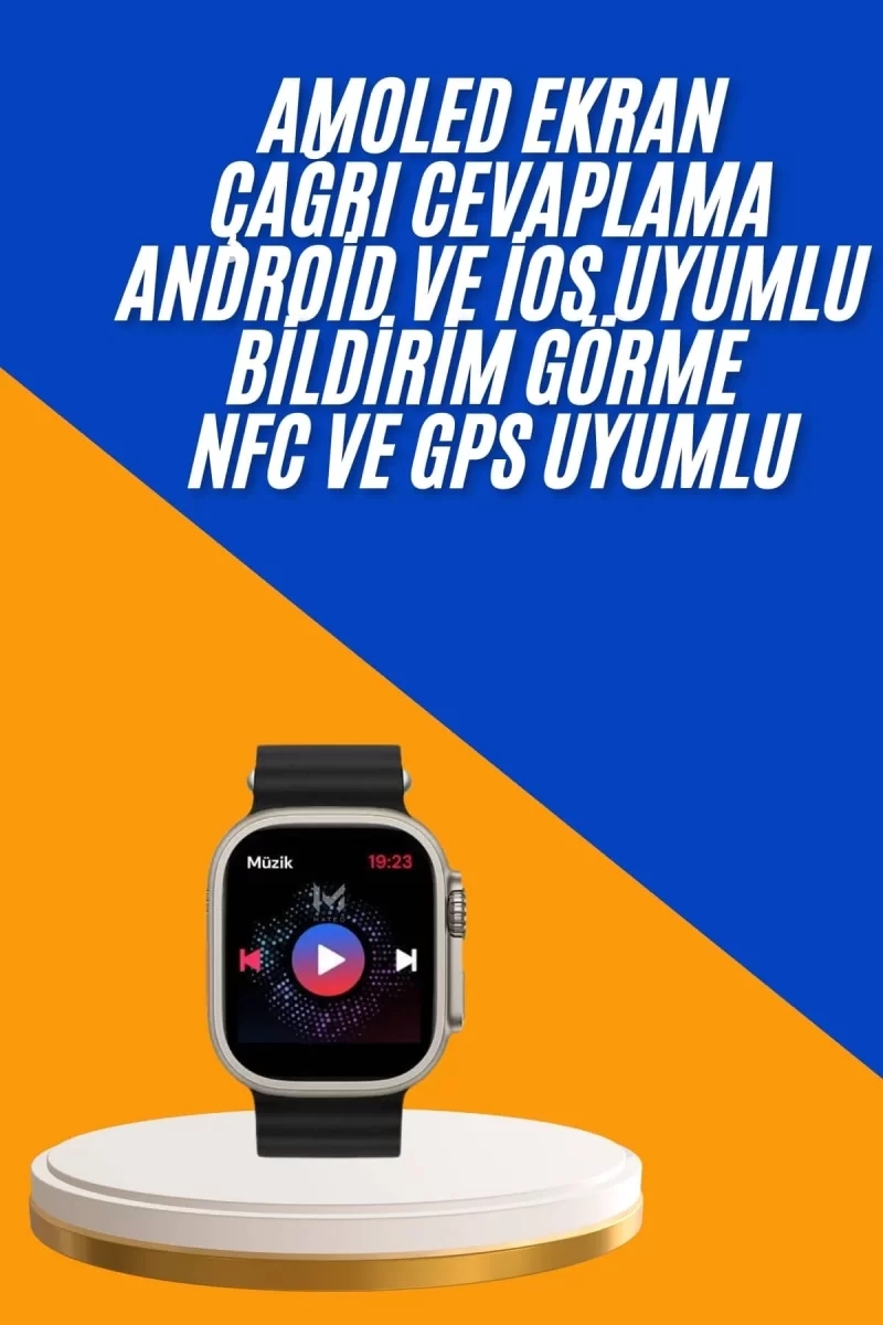 Akıllı Saat Çok Fonksiyonlu Unısex Sosyal Medya Girişli Bluetooth Bağlantılı - Görsel 2
