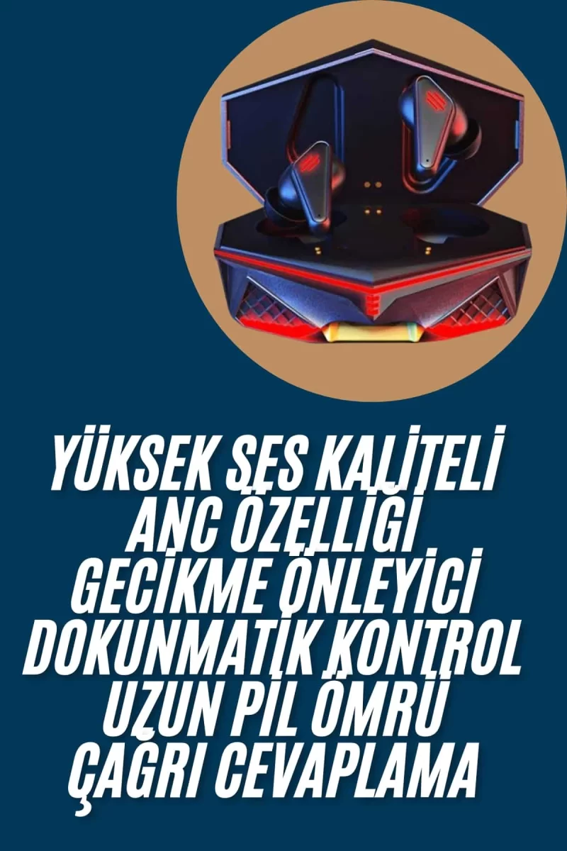 Profesyonel TWS Işıklı Kablosuz Bluetooth Kulaklık Oyuncu Kulaklığı - Görsel 2