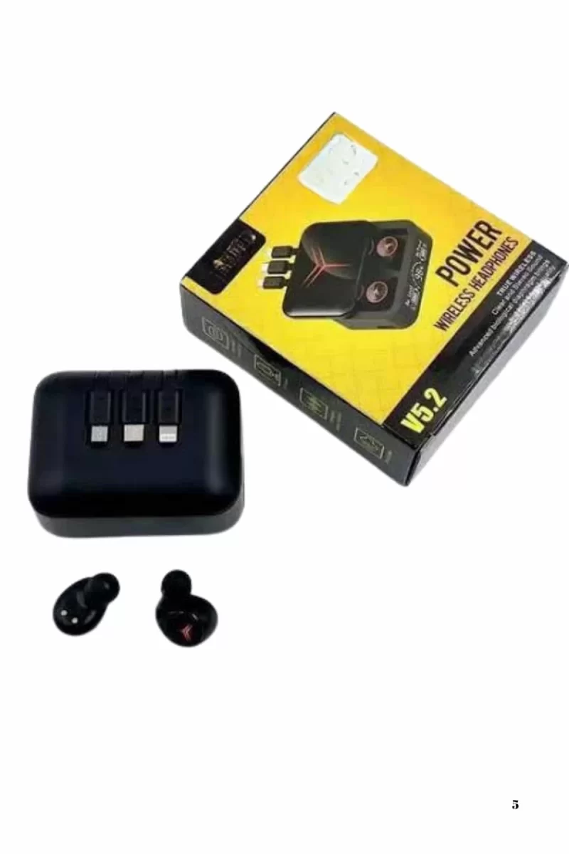 Kablosuz Bluetooth Kulaklık Powerbank Özellikli Göstergeli Hd Mikrofon - Görsel 5