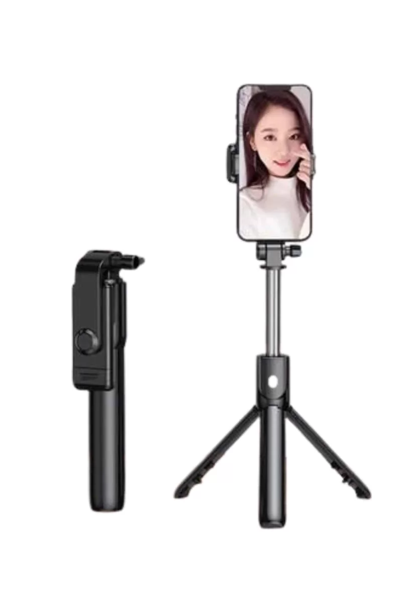 Selfie Çubuğu Tripod Bluetooth Kumandalı Selfie Çubuğu Telefon Tutucu - Görsel 3