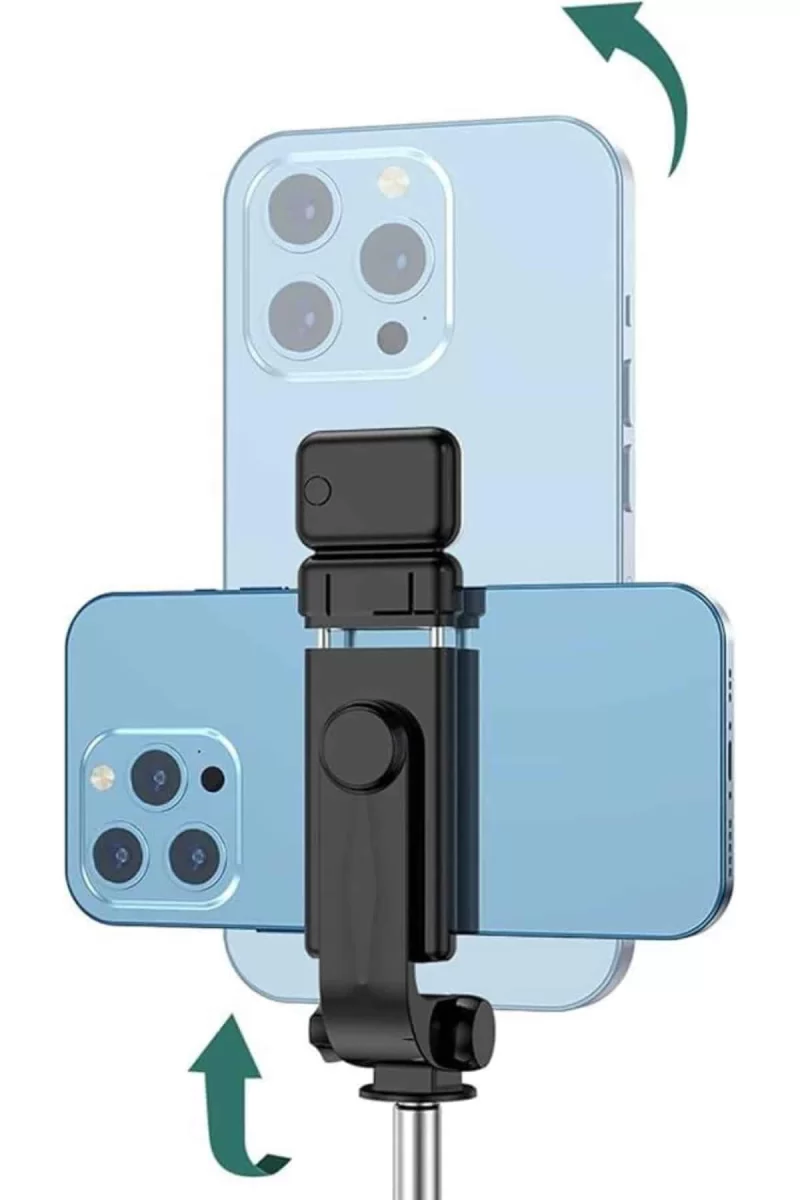 Tripod Selfie Çubuğu Bluetooth Kumandalı Kablosuz Led Işıklı - Görsel 2