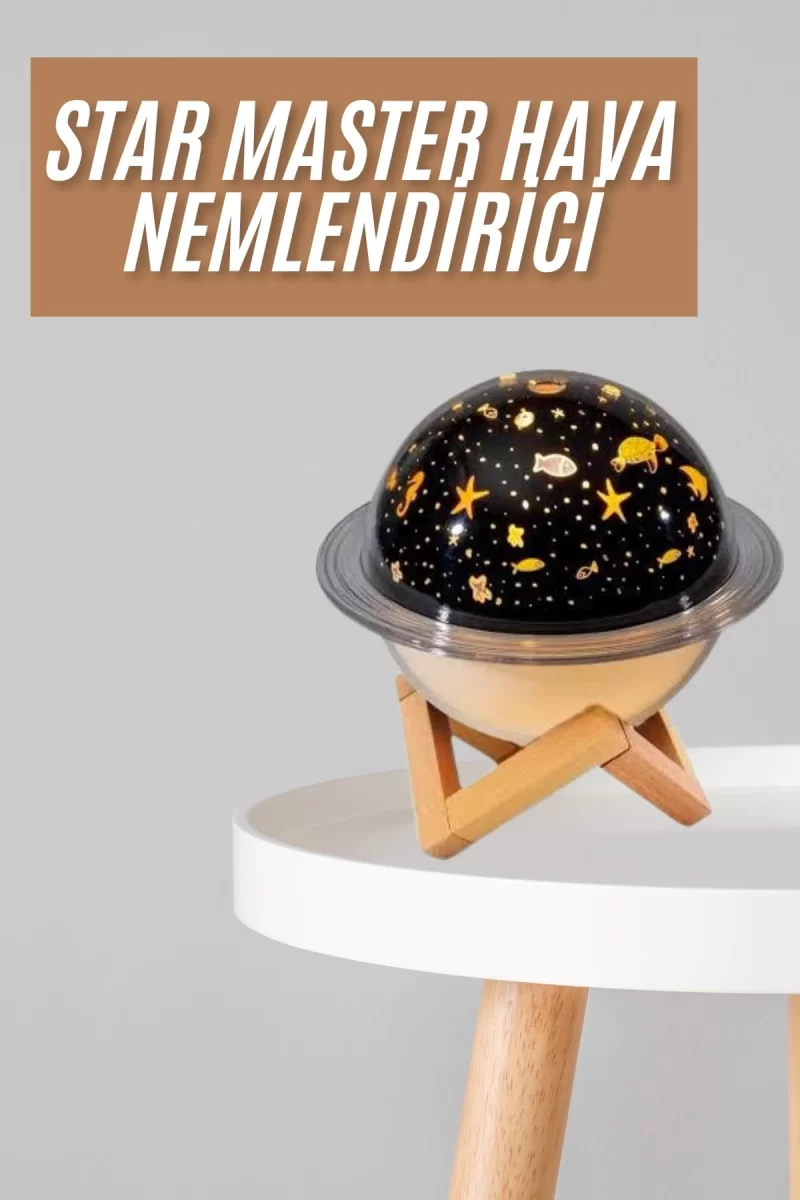 Hava Nemlendirici Led Işıklı Gece Lambası Yıldız Görünümlü Renk Değiştiren