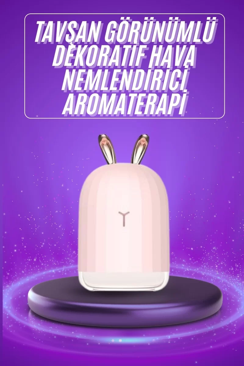 Aromaterapi Hava Nemlendirici Dekoratif USB Şarjlı Tavşan Nemlendirici