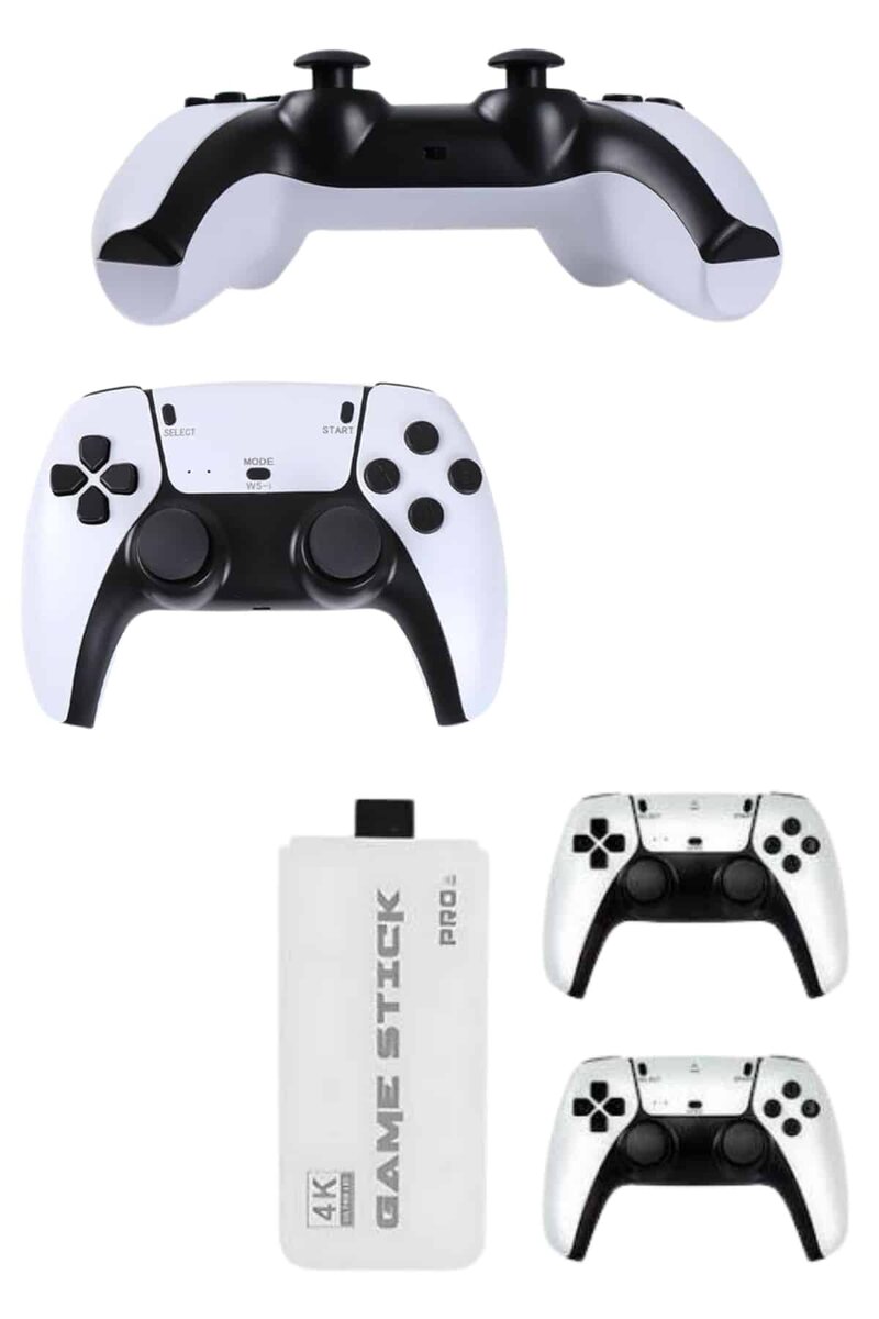 4K HD Görüntü Kaliteli Retro Game Stick 20000 Oyunlu Çift Kollu Beyaz Game Stick - Görsel 4
