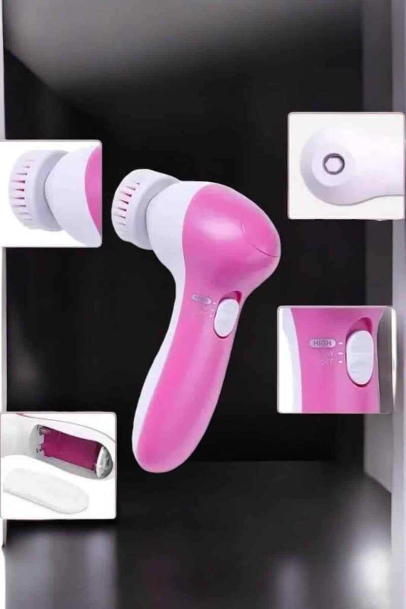 Taşınabilir Yüz Temizleme Cihazı Masaj Peeling Temizlik 5 Başlıklı - Görsel 2