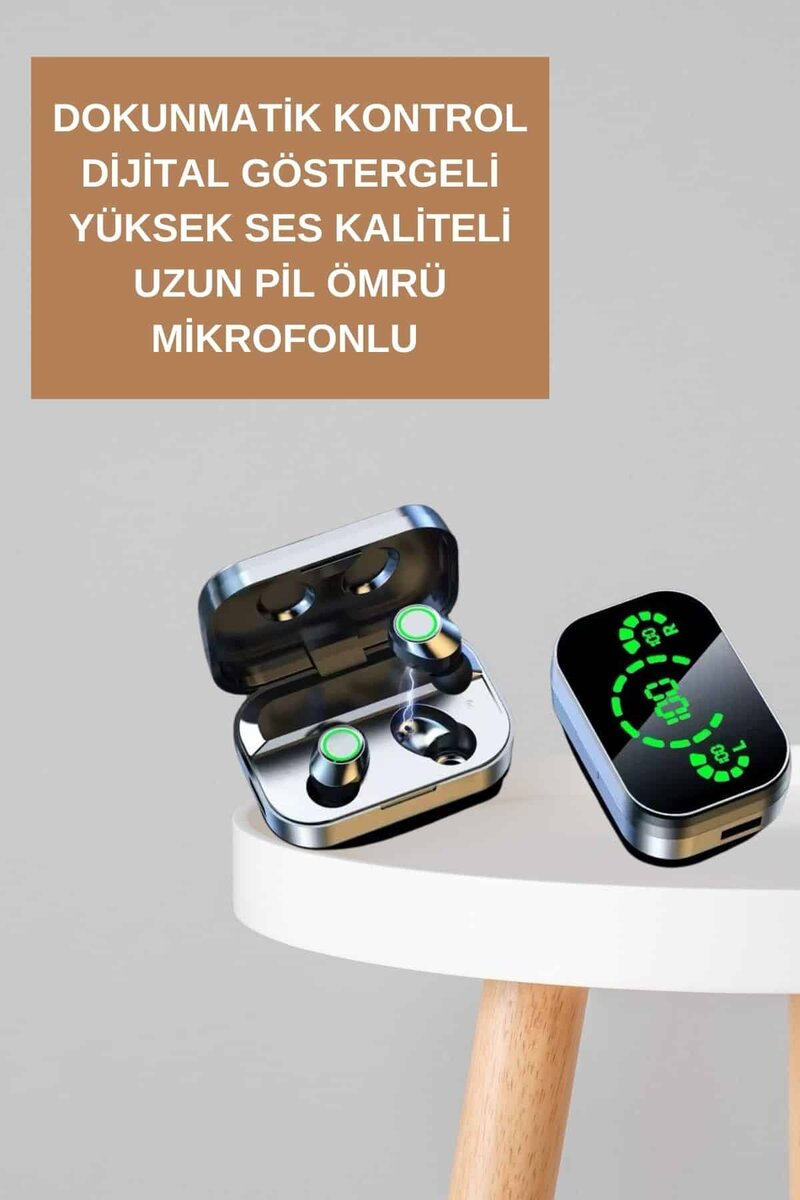 Dokunmatik Akıllı Saat Yeni Nesil Kulaklık Kampanyası Bluetooth Bağlantılı ANC Özelliği - Görsel 4