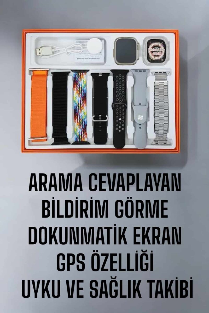 Akıllı Saat 7 Kordonlu MetalPlastik Ve Hasır Kordon Seçeneği - Görsel 2
