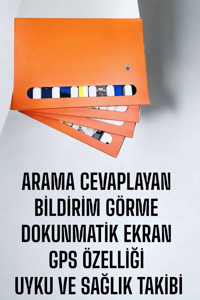 Akıllı Saat 7 Kordonlu Bildirim Görebilen Metal Kordon GPS Özelliği - Görsel 2