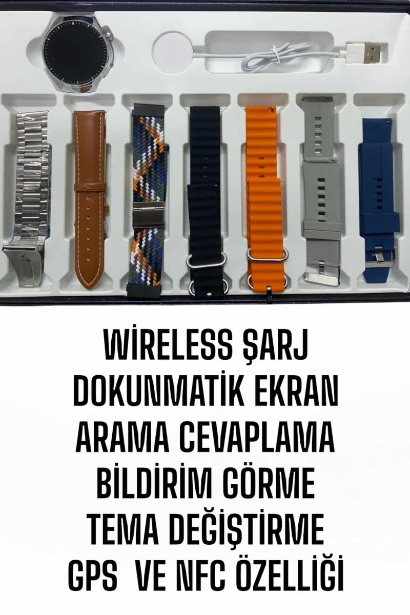 Akıllı Saat 7 Kordonlu Yeni Nesil Arama Cevaplayan Çok Fonksiyonlu - Görsel 2
