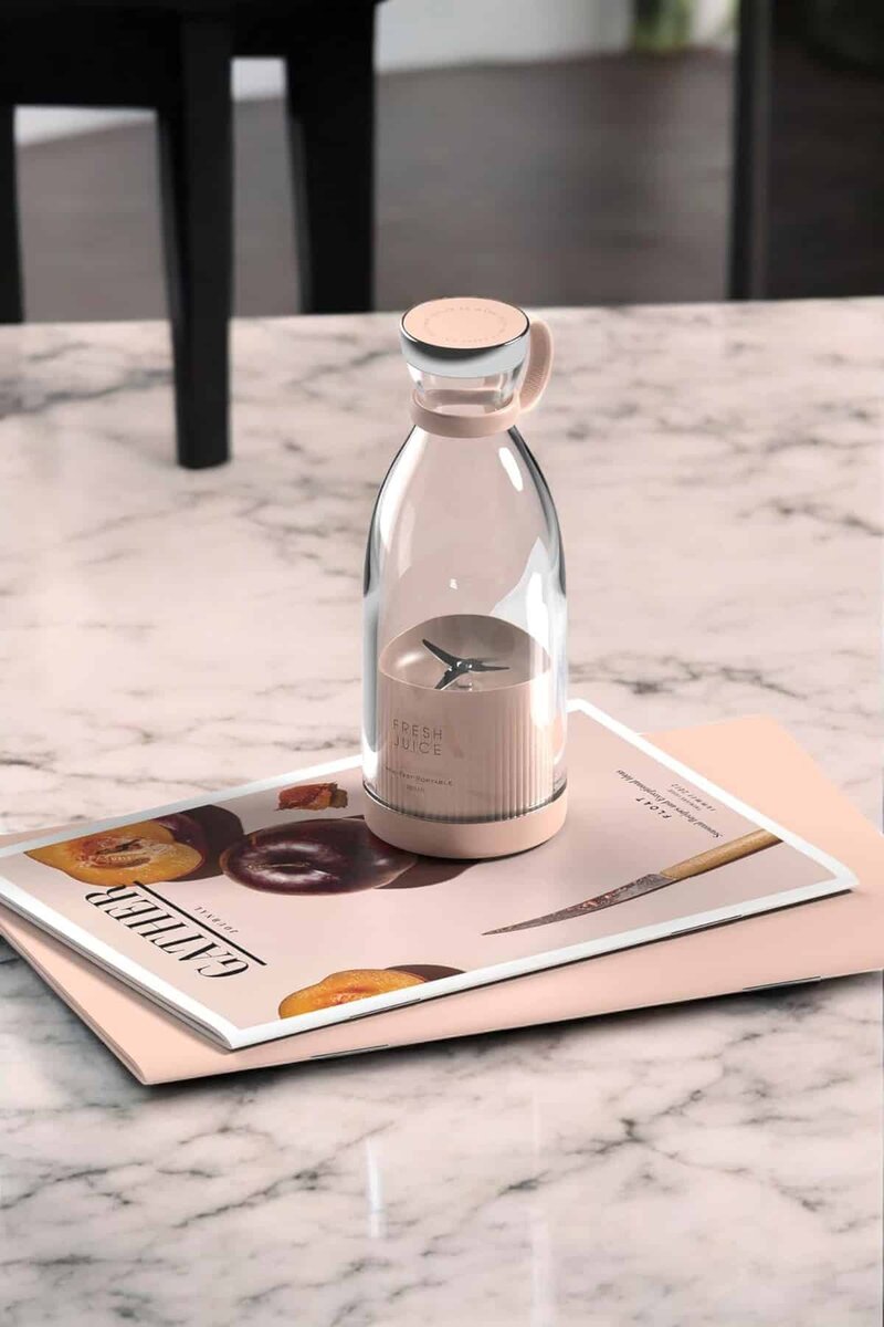 Bardak Blender Smoothie Meyve Sıkacağı Şarjlı Cam Taşınabilir - Görsel 3