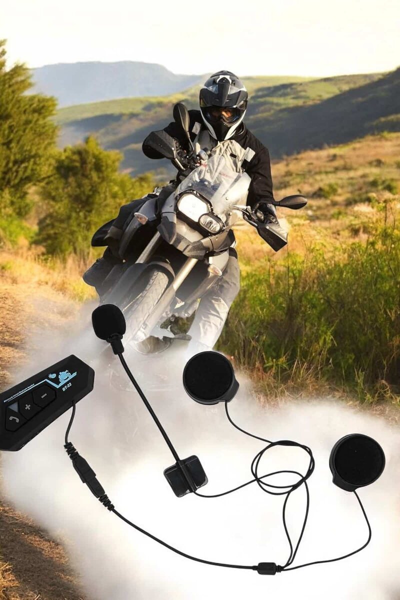 Kask Kulaklığı Motosiklet Intercom Interkom Dinleme Konuşma Özellikli Su Geçirmez - Görsel 3