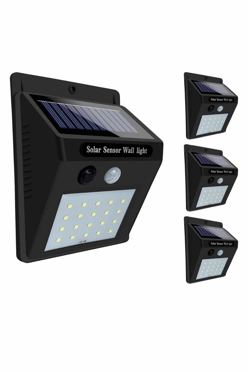 Solar Sensörlü Duvar Lambası Bahçe Lamba 20 Led Işık - Görsel 4