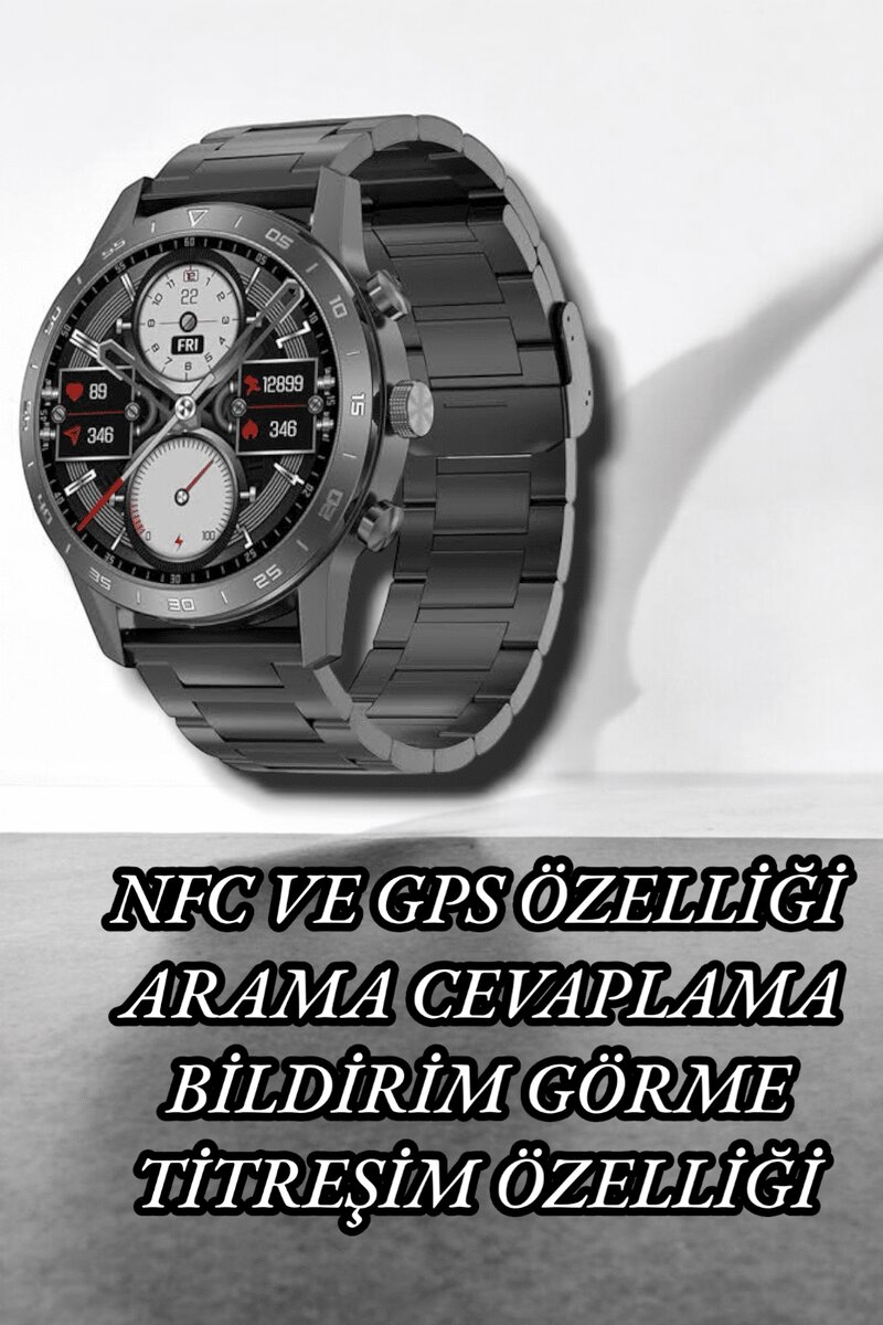 NFC ve Kablosuz Şarjlı Akıllı Saat EKG Nabız & Spor Modları ile iOS ve Android Uyumlu - Görsel 5