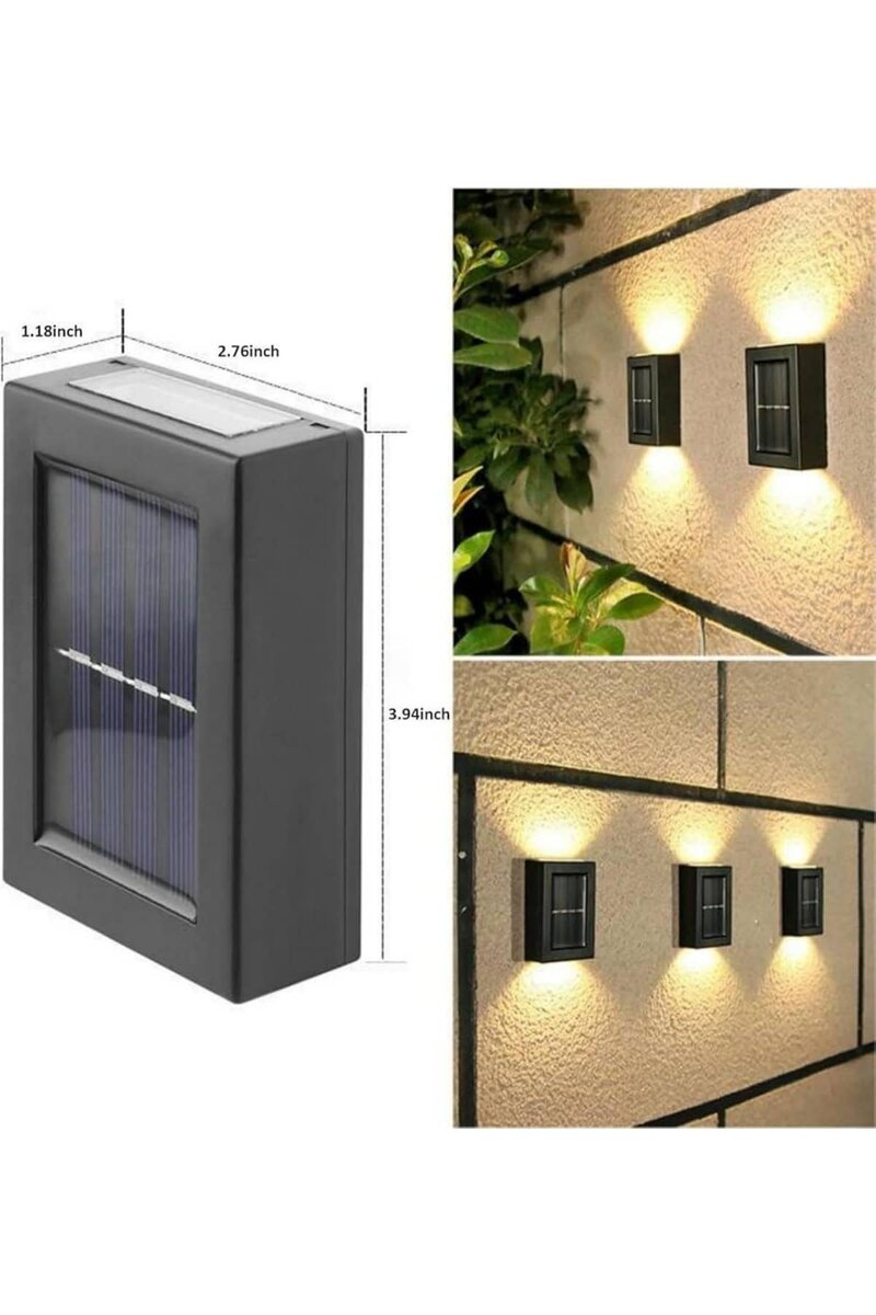 Dekoratif Duvar Lambası Solar Güneş Enerjili Bahçe Aydınlatması - Görsel 3