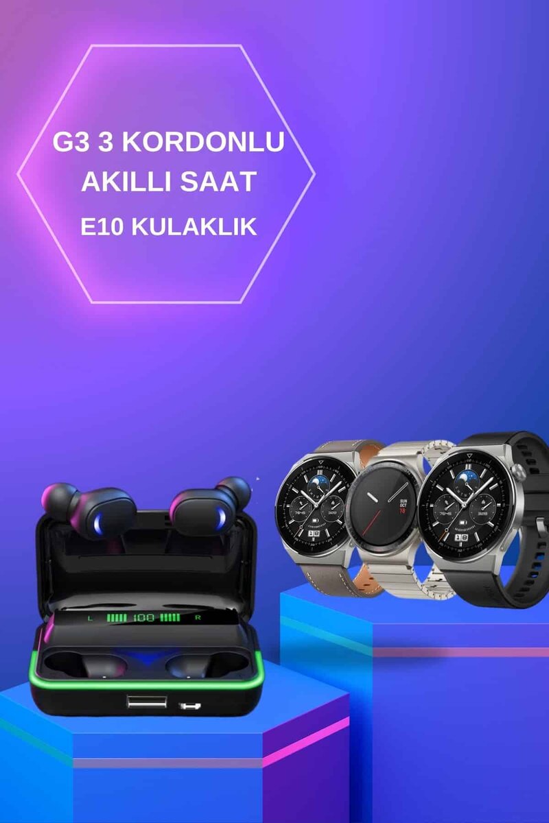 Yeni Nesil Akıllı Saat Ve Bluetooth Kulaklık Titreşim Bildirimleri Uyku Takibi - Görsel 2