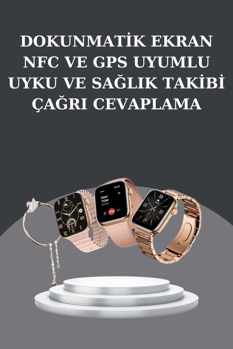Kadınlara Özel Bileklik Hediyeli Akıllı Saat ve Dijital Göstergeli ANC Özellikli Bluetooth Kulaklık - Görsel 3