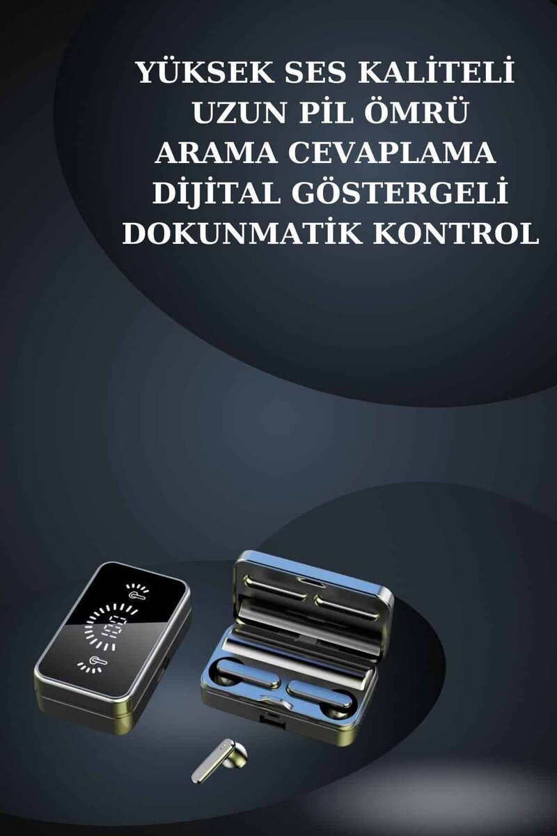 Bileklikli Amoled Ekran Akıllı Saat ve Dijital Göstergeli Kablosuz Bluetooth Kulaklık ANC/ ENC - Görsel 3